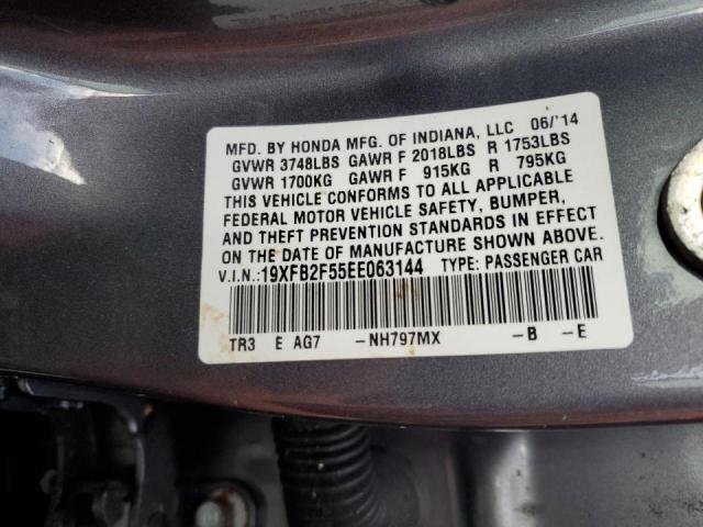Photo 10 from auction – 2014 HONDA CIVIC LX with VIN 19XFB2F55EE063144