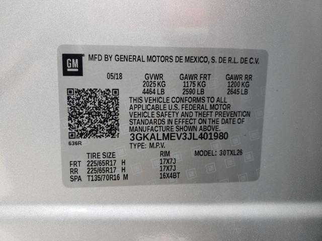 Photo 10 from auction – 2018 GMC TERRAIN SL with VIN 3GKALMEV3JL401980