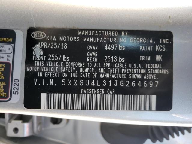 Photo 10 from auction – 2018 KIA OPTIMA EX with VIN 5XXGU4L31JG264697