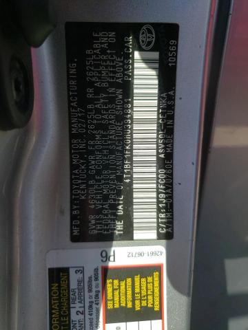 Photo 10 from auction – 2017 TOYOTA CAMRY LE with VIN 4T1BF1FK0HU394881