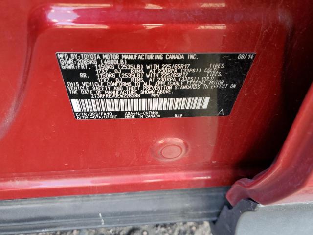 Photo 10 from auction – 2014 TOYOTA RAV4 XLE with VIN 2T3RFREV0EW228288