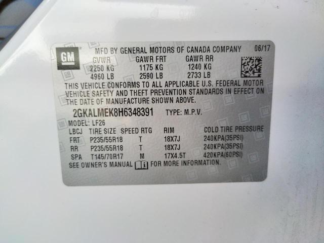 Photo 10 from auction – 2017 GMC TERRAIN SL with VIN 2GKALMEK8H6348391