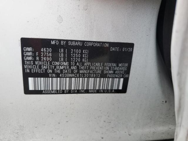 Photo 10 from auction – 2020 SUBARU LEGACY PRE with VIN 4S3BWAC61L3018913