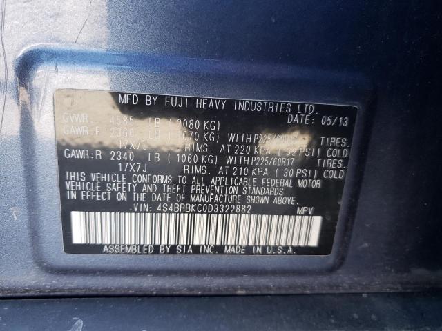 Photo 10 from auction – 2013 SUBARU OUTBACK 2. with VIN 4S4BRBKC0D3322882