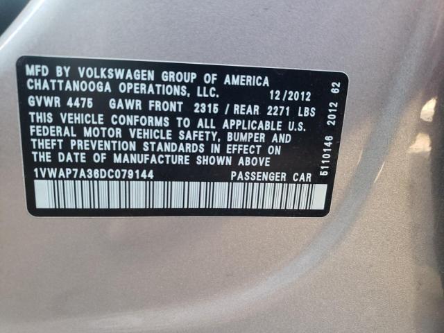 Photo 10 from auction – 2013 VOLKSWAGEN PASSAT S with VIN 1VWAP7A36DC079144