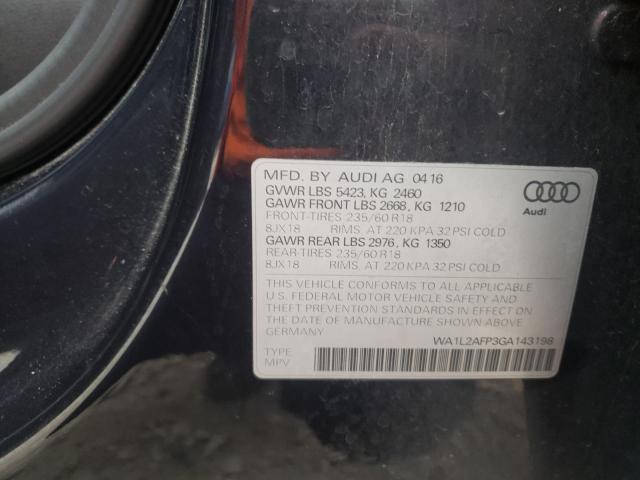 Photo 10 from auction – 2016 AUDI Q5 PREMIUM with VIN WA1L2AFP3GA143198
