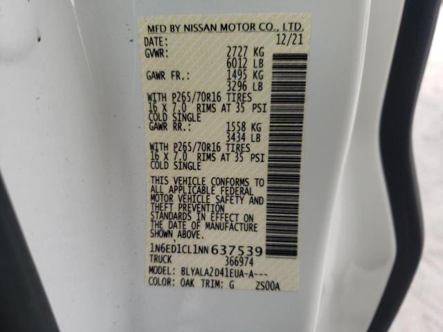 Photo 10 from auction – 2022 NISSAN FRONTIER S with VIN 1N6ED1CL1NN637539