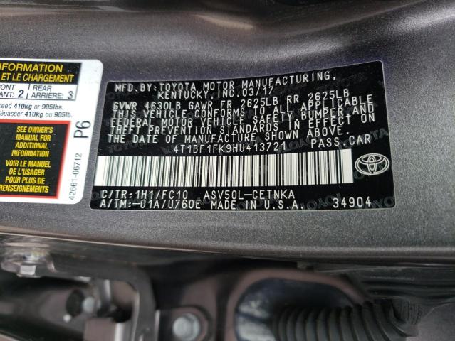 Photo 10 from auction – 2017 TOYOTA CAMRY LE with VIN 4T1BF1FK9HU413721