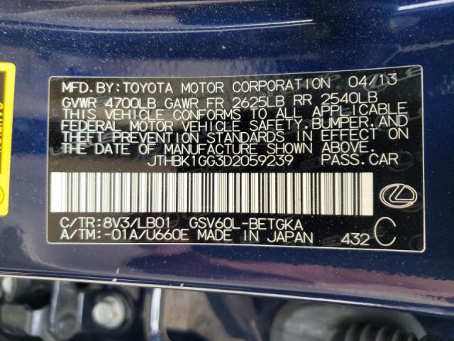 Photo 10 from auction – 2013 LEXUS ES 350 with VIN JTHBK1GG3D2059239
