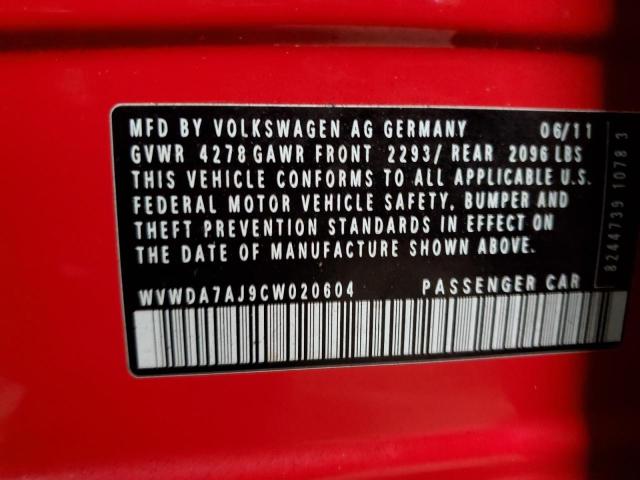 Photo 10 from auction – 2012 VOLKSWAGEN GOLF with VIN WVWDA7AJ9CW020604
