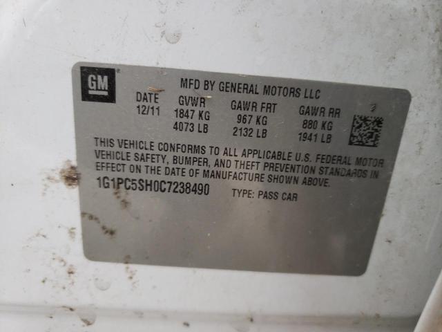 Photo 10 from auction – 2012 CHEVROLET CRUZE LS with VIN 1G1PC5SH0C7238490