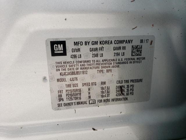 Photo 10 from auction – 2018 BUICK ENCORE PRE with VIN KL4CJASB8JB511812