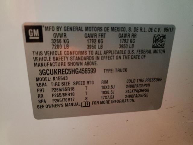 Photo 10 from auction – 2017 CHEVROLET SILVERADO with VIN 3GCUKREC5HG456599