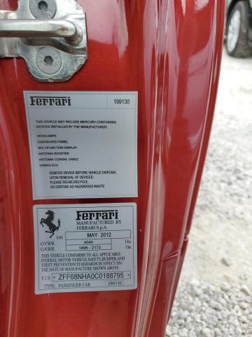 Photo 10 from auction – 2012 FERRARI 458 SPIDER with VIN ZFF68NHA0C0188795