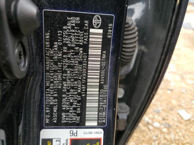 Photo 10 from auction – 2013 TOYOTA CAMRY L with VIN 4T4BF1FK8DR283401