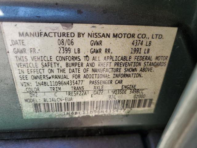 Photo 10 from auction – 2006 NISSAN ALTIMA SE with VIN 1N4BL11D96N435477