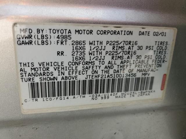 Photo 10 from auction – 2001 TOYOTA HIGHLANDER with VIN JTEHF21A510013456