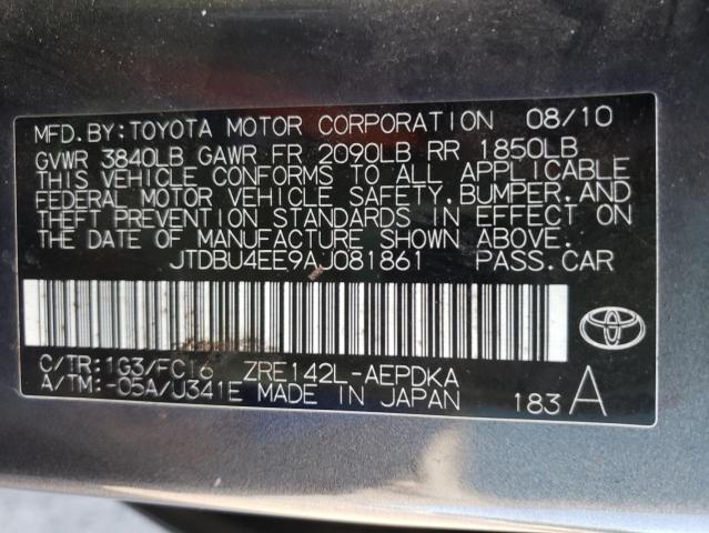 Photo 10 from auction – 2010 TOYOTA COROLLA BA with VIN JTDBU4EE9AJ081861