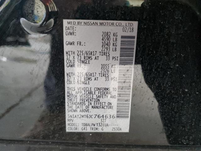 Photo 10 from auction – 2018 NISSAN ROGUE S with VIN 5N1AT2MT6JC764636