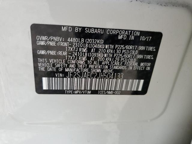 Photo 10 from auction – 2018 SUBARU FORESTER 2 with VIN JF2SJAEC2JH504133