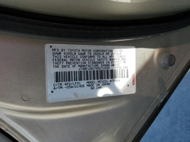 Photo 10 from auction – 1999 LEXUS ES 300 with VIN JT8BF28G7X5071695