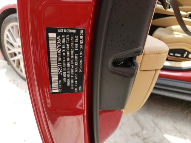 Photo 10 from auction – 2021 PORSCHE PANAMERA B with VIN WP0AJ2A75ML116257