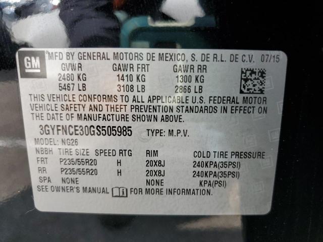 Photo 10 from auction – 2016 CADILLAC SRX PERFOR with VIN 3GYFNCE30GS505985