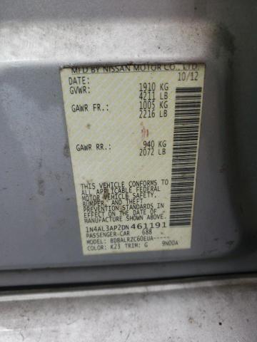 Photo 10 from auction – 2013 NISSAN ALTIMA 2.5 with VIN 1N4AL3AP2DN461191