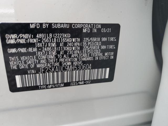 Photo 10 from auction – 2021 SUBARU FORESTER L with VIN JF2SKAUC9MH530604