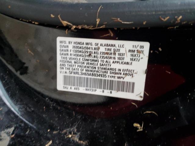 Photo 10 from auction – 2010 HONDA ODYSSEY EX with VIN 5FNRL3H69AB034935
