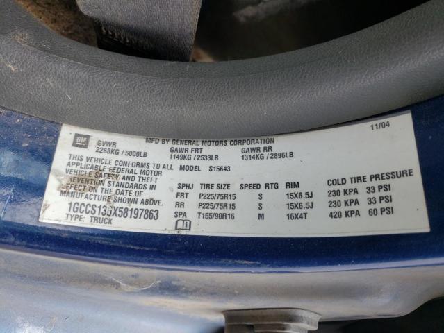 Photo 10 from auction – 2005 CHEVROLET COLORADO with VIN 1GCCS136X58197863