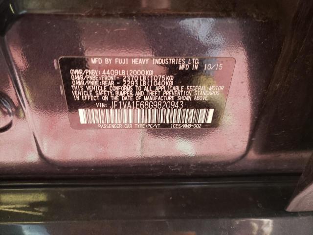 Photo 10 from auction – 2016 SUBARU WRX PREMIU with VIN JF1VA1E68G9820943