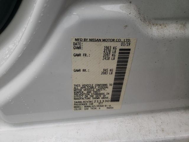 Photo 10 from auction – 2019 NISSAN ALITMA with VIN 1N4BL4CV3KC211330