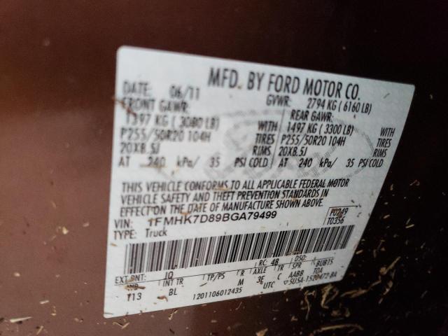 Photo 10 from auction – 2011 FORD EXPLORER X with VIN 1FMHK7D89BGA79499