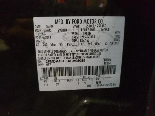 Photo 10 from auction – 2010 FORD EDGE LIMIT with VIN 2FMDK4KC5ABA05085