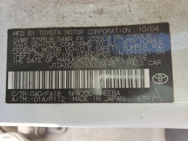 Photo 10 from auction – 2005 TOYOTA PRIUS with VIN JTDKB20U353005698