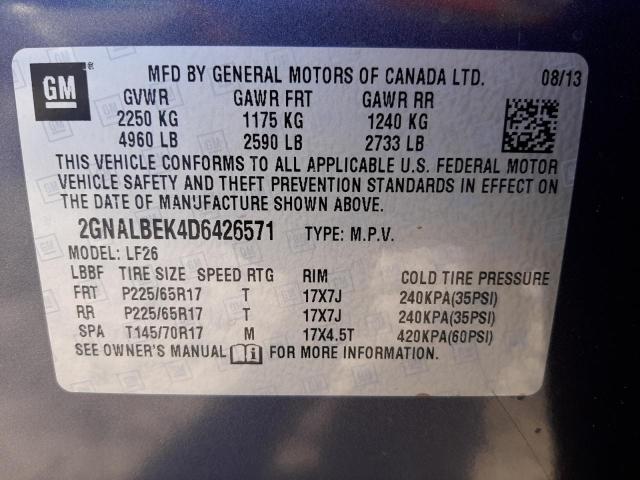 Photo 10 from auction – 2013 CHEVROLET EQUINOX LS with VIN 2GNALBEK4D6426571