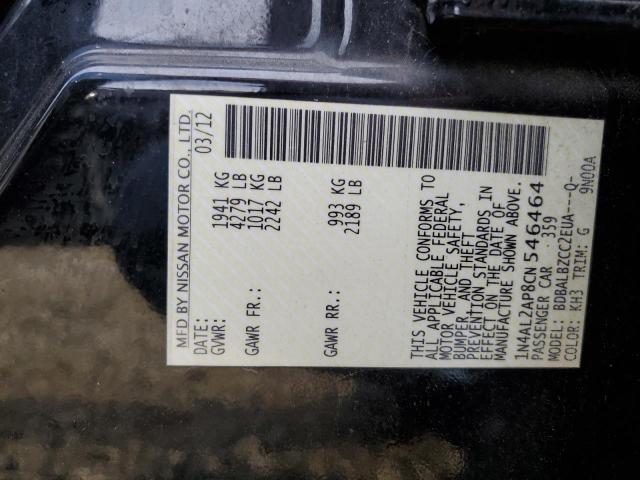 Photo 10 from auction – 2012 NISSAN ALTIMA BAS with VIN 1N4AL2AP8CN546464
