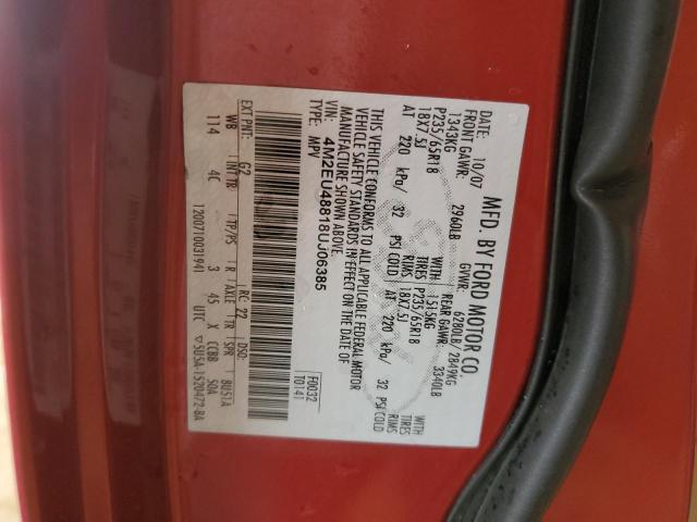 Photo 10 from auction – 2008 MERCURY MOUNTAINEE with VIN 4M2EU48818UJ06385