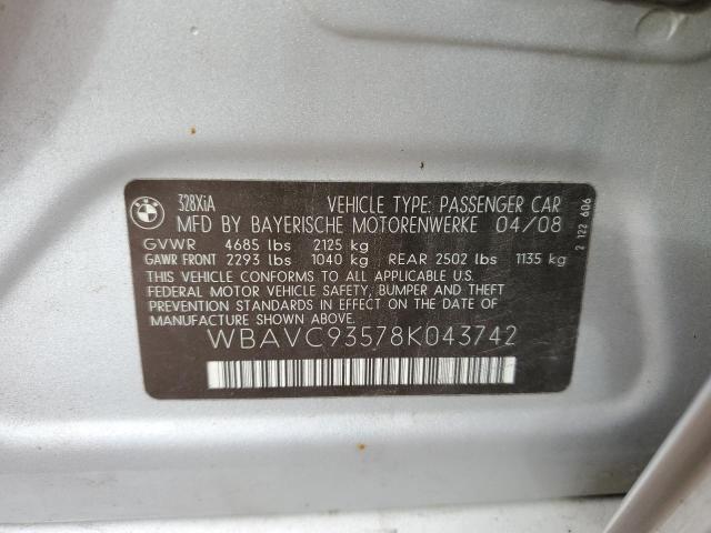 Photo 10 from auction – 2008 BMW 328 XI with VIN WBAVC93578K043742