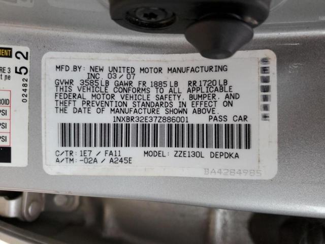 Photo 10 from auction – 2007 TOYOTA COROLLA CE with VIN 1NXBR32E37Z886001