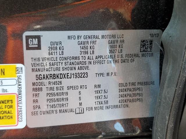 Photo 10 from auction – 2014 BUICK ENCLAVE with VIN 5GAKRBKDXEJ193223