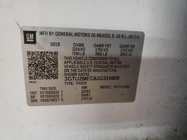 Photo 10 from auction – 2018 GMC SIERRA K15 with VIN 3GTU2MEC6JG319809