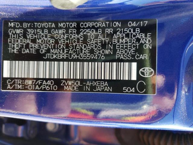 Photo 10 from auction – 2017 TOYOTA PRIUS with VIN JTDKBRFU9H3559476
