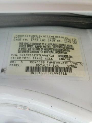 Photo 10 from auction – 2007 NISSAN VERSA S with VIN 3N1BC11E57L448718