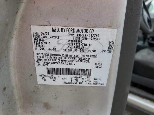 Photo 10 from auction – 2006 FORD ESCAPE XLS with VIN 1FMYU02Z66KA28512