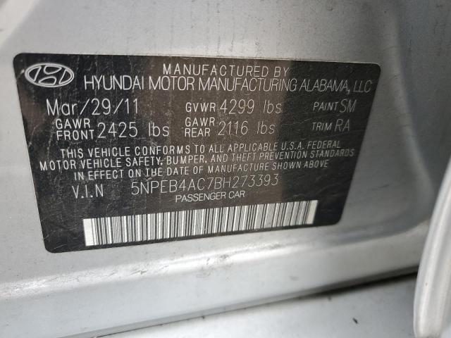 Photo 10 from auction – 2011 HYUNDAI SONATA GLS with VIN 5NPEB4AC7BH273393