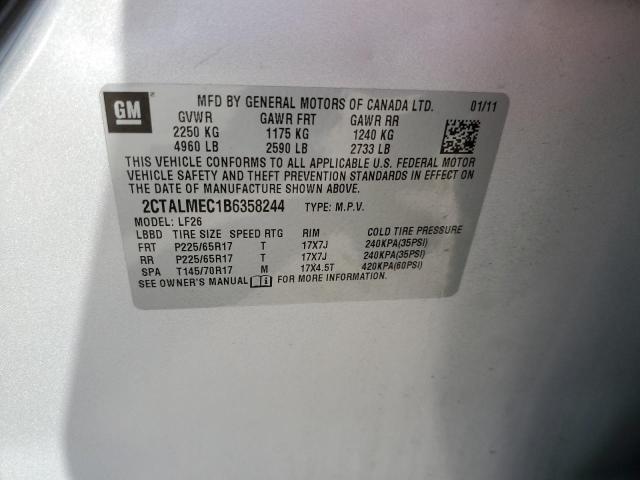 Photo 10 from auction – 2011 GMC TERRAIN SL with VIN 2CTALMEC1B6358244