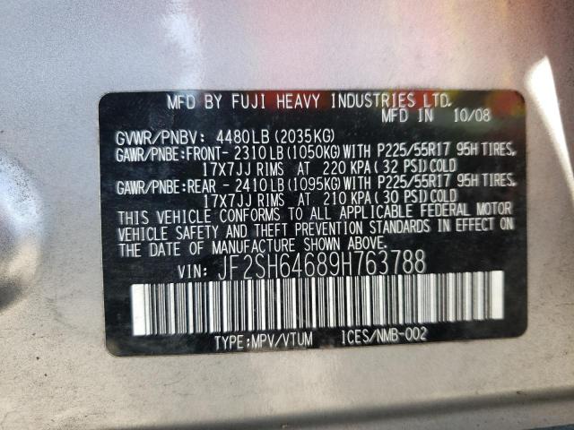 Foto 10 de la subasta – 2009 SUBARU FORESTER 2 con VIN JF2SH64689H763788