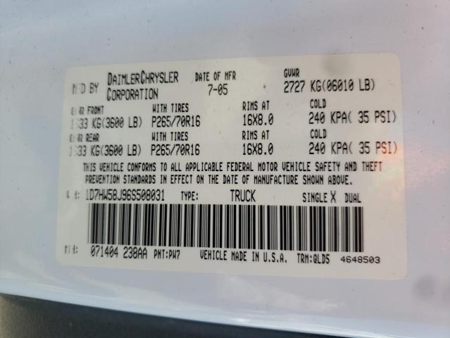 Photo 10 from auction – 2006 DODGE DAKOTA QUA with VIN 1D7HW58J96S508031